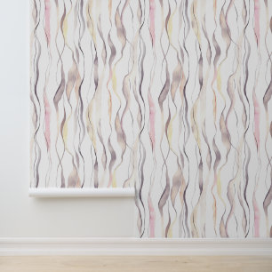 Papel Pintado Patrón de líneas onduladas verticales abstractas e