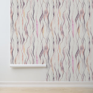 Papel Pintado Patrón de líneas onduladas verticales abstractas e