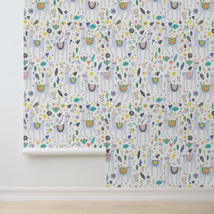 Papel Pintado Patrón de los Doodle Alpaca