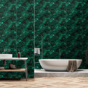 Papel Pintado Patrón de lujo del Purpurina de oro del Green Spar