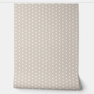 Papel Pintado Patrón de lunares bonitos piedra blanca elegante