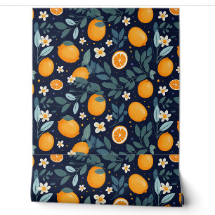 Papel Pintado Patrón de luz naranja y floral