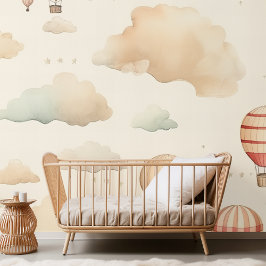 Papel Pintado Patrón de maravilla del cielo acuático en Beige