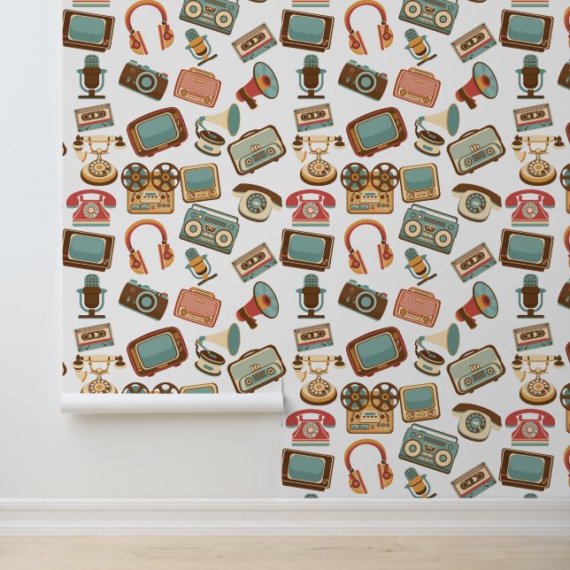 Papel Pintado Patrón de medios retro (Solicitud)