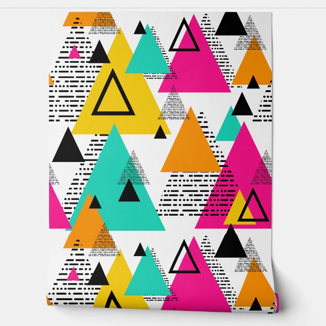 Papel Pintado Patrón de Memphis ochenta (Desenrollar)