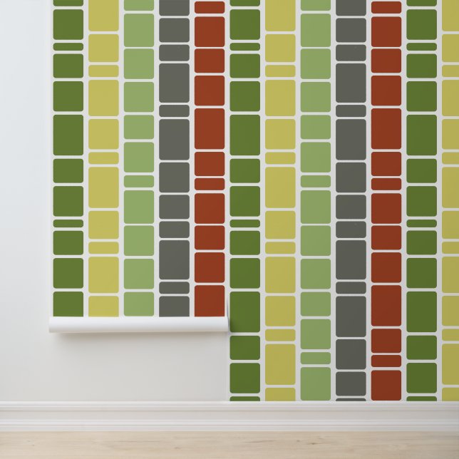 Papel Pintado Patrón de moldes con colores cálidos (Solicitud)