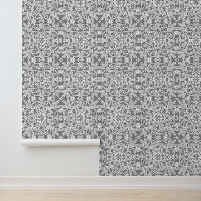 Papel Pintado Patrón de mosaico geométrico gris Papel de escrito (Solicitud)