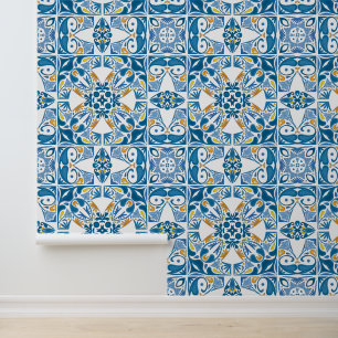 Papel Pintado Patrón de mosaico portugués