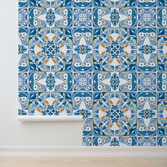 Papel Pintado Patrón de mosaico portugués (Solicitud)