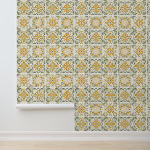 Papel Pintado Patrón de mosaicos de Portugal