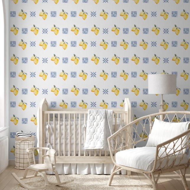 Papel Pintado Patrón de mosaicos mediterráneos Costa Amalfitana (Niños)
