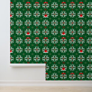 Papel Pintado Patrón de Navidades verdes festivos
