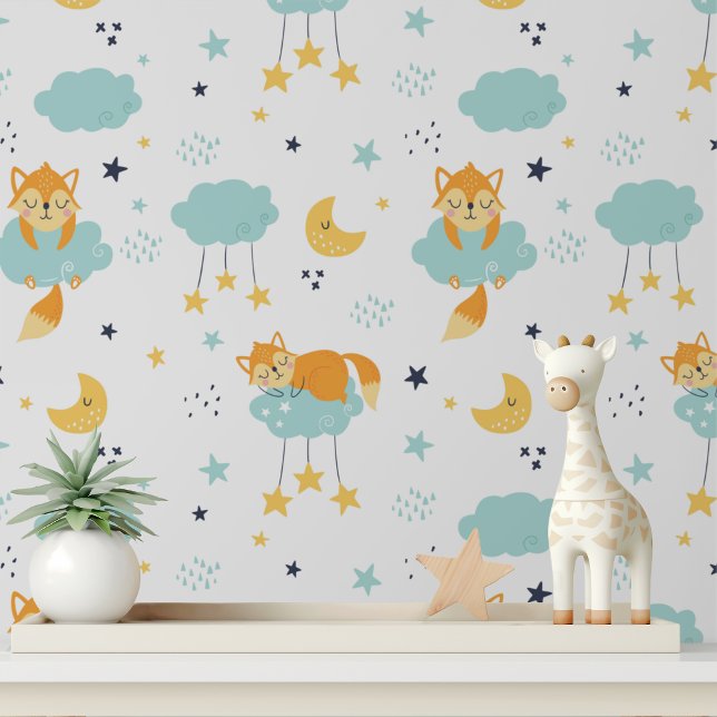 Papel Pintado Patrón de niños de las estrellas de la Luna de Fox (Subido por el creador)