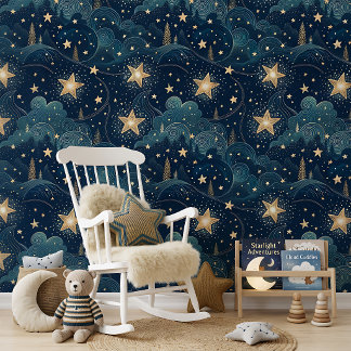 Papel Pintado Patrón de Noche Estrellada