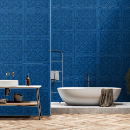 Papel Pintado Patrón de nudo celta azul