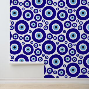 Papel Pintado Patrón de Ojo Malo, Ojo Griego, Ojo Turco, Nazar