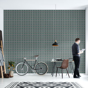 Papel Pintado Patrón de ojos verde y plateado diminuto