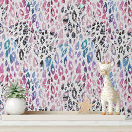 Papel Pintado Patrón de ondulación de impresión de leopardo púrp