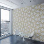Papel Pintado Patrón De Oro Art Deco Sobre Blanco<br><div class="desc">Este elegante diseño presenta un bonito patrón geométrico Art Déco dorado sobre un fondo blanco.</div>