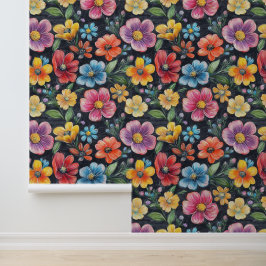 Papel Pintado Patrón de oscilación de flor Dibujos de patrón neg