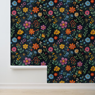 Papel Pintado Patrón de oscilación de flor Dibujos de patrón neg