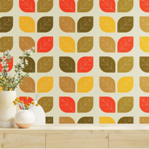 Papel Pintado Patrón de Otoño de Hojas Caídas