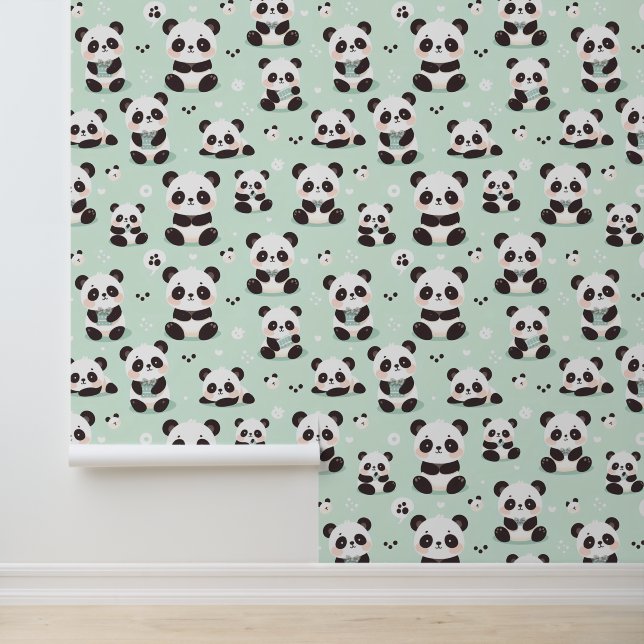 Papel Pintado Patrón de Panda lúdico (Solicitud)