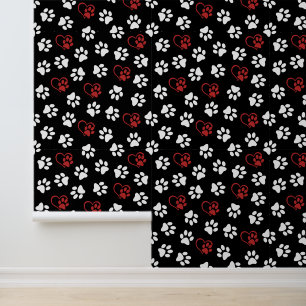 Papel Pintado Patrón De Patas, Patas Blancas, Patas Rojas, Coraz