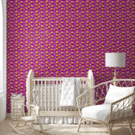 Papel Pintado Patrón de patito de goma rosa brillante, ki capric
