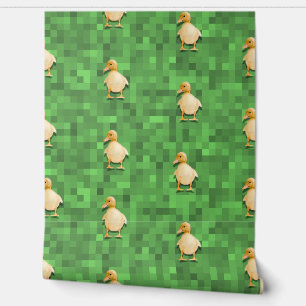 Papel Pintado Patrón de pato de píxeles - Diseño de fondo retro 