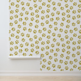 Papel Pintado Patrón De Paws, Paws De Perro, Papas De Oro
