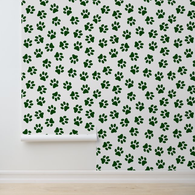 Papel Pintado Patrón De Paws, Paws De Perro, Papas Verdes (Solicitud)