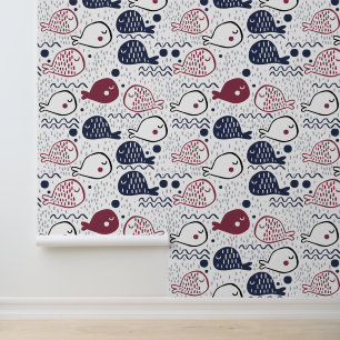 Papel Pintado Patrón de peces curados