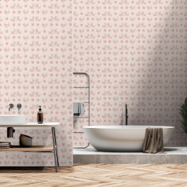 Papel Pintado Patrón de peonía rosa y rosa