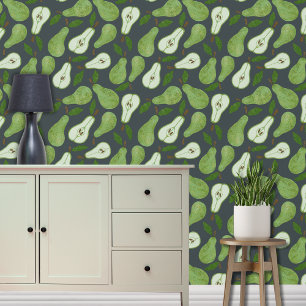 Papel Pintado Patrón de pera verde frutal