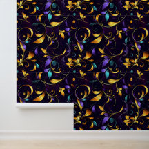 Patrón de pergamino floral lujoso