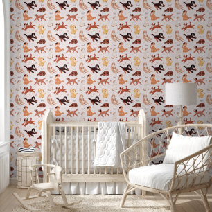 Papel Pintado Patrón de Perro Adorable para la Habitación de tu