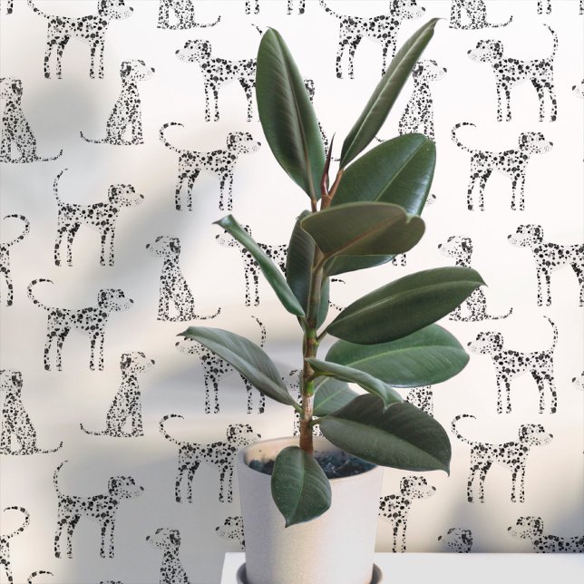 Papel Pintado Patrón de perro dálmata (Fun Dalmatian dog peel and stick art wallpaper for animal and pet lovers)