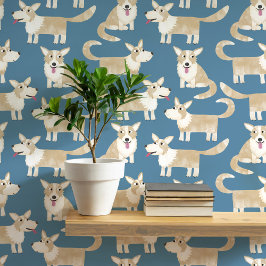 Papel Pintado Patrón de perro de Pembroke Welsh Corgi