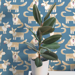 Papel Pintado Patrón de perro Pembroke Welsh Corgi
