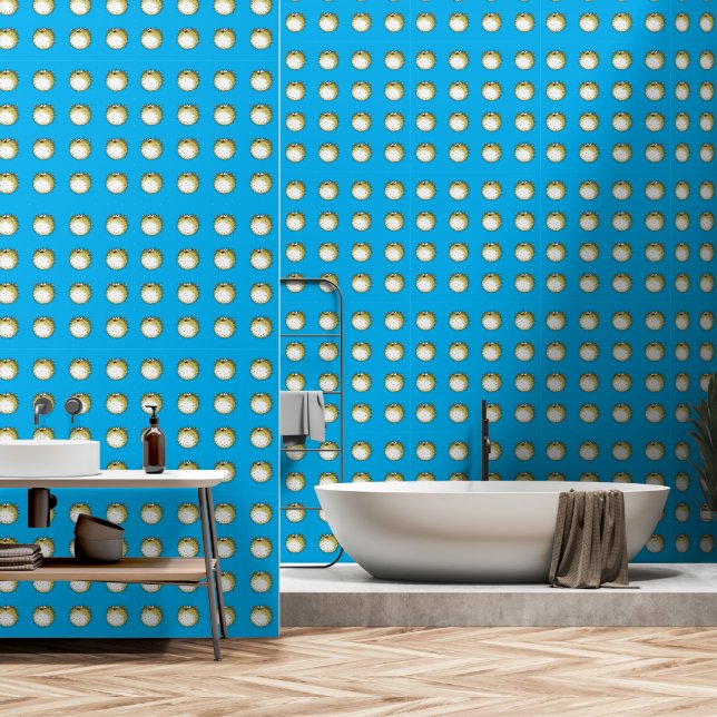 Papel Pintado patrón de pez globo marino (Baño)