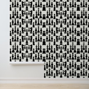 Papel Pintado Patrón de piezas de ajedrez - Estilo estratégico