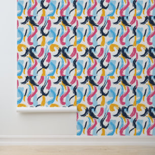 Papel Pintado Patrón de pincel abstracto colorido