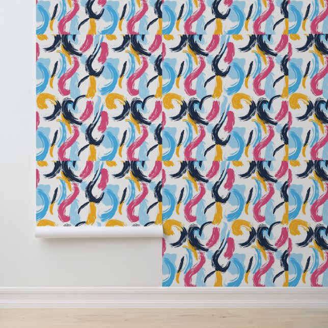 Papel Pintado Patrón de pincel abstracto colorido (Solicitud)