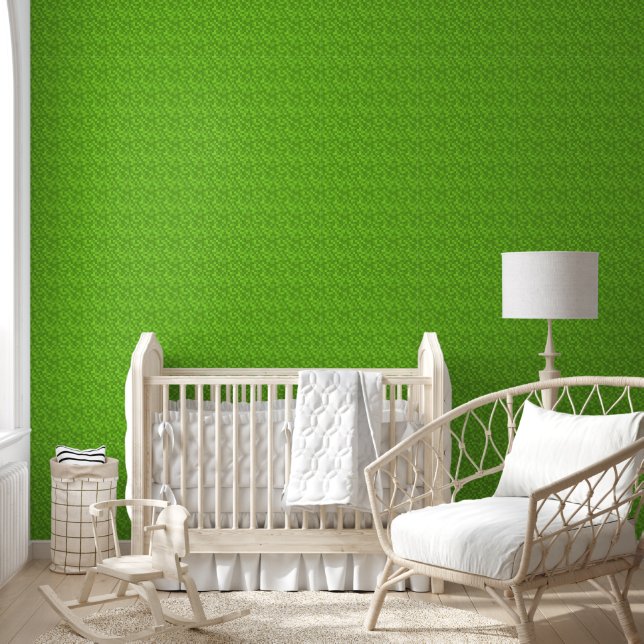 Papel Pintado Patrón de píxel verde retro de 8 bits para juegos (Niños)