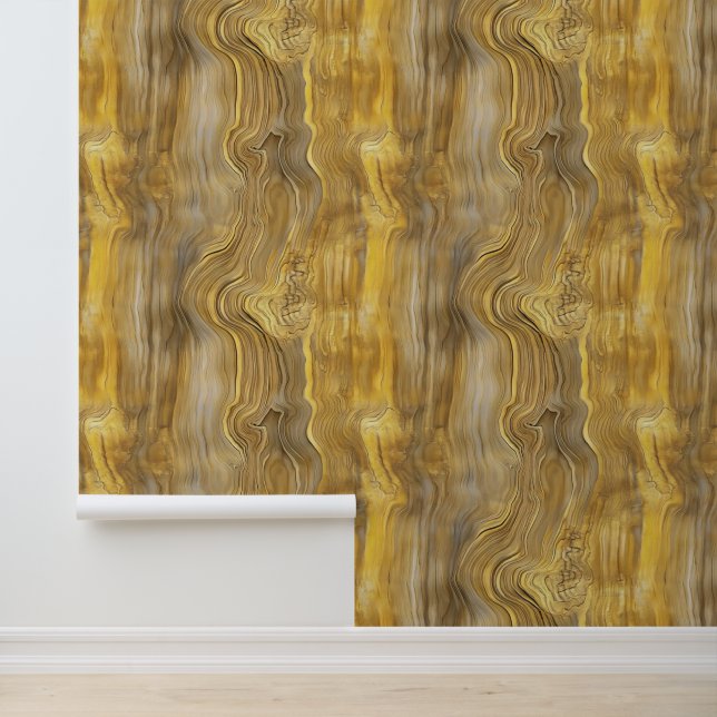 Papel Pintado Patrón de placa de madera amarilla (Solicitud)