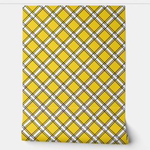 Papel Pintado Patrón de plaqueta amarillo y blanco