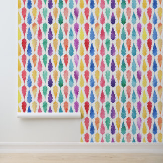 Papel Pintado Patrón de plumas de arco iris acuático