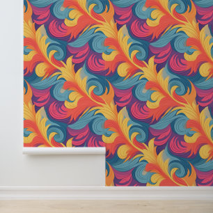 Papel Pintado Patrón de plumas Pastel