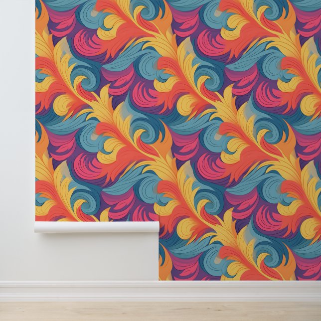 Papel Pintado Patrón de plumas Pastel (Solicitud)